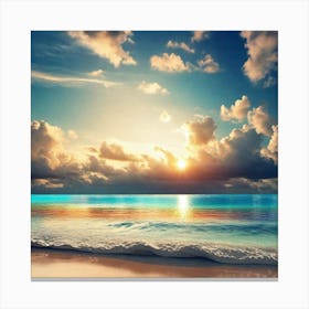 Sunset On The Beach 669 Canvas Print