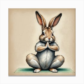 Bunny In Yoga Pose 1 Canvas Print