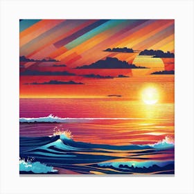 Sunset Over The Ocean 126 Canvas Print