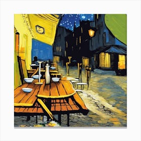 Cafe Terrace At Night, Van Gogh 7 Canvas Print