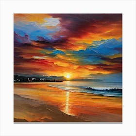 Sunset On The Beach 134 Canvas Print