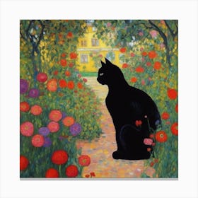 Cat In The Garden Canvas Print