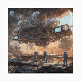 732942 A Space Station, With Spaceships Coming And Going, Xl 1024 V1 0 Canvas Print