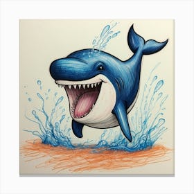 Shark Drawing 7 Canvas Print