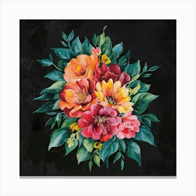 A Stunning Watercolor Painting Of Vibrant Flower (2) (1) Canvas Print