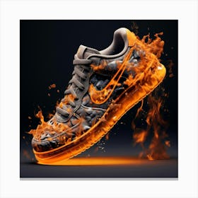 Fire Nike Air Force 1 1 Canvas Print