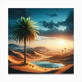 Oasis Sunset 1 Canvas Print