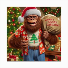 Bigfoot Santa 2 Canvas Print