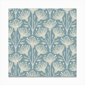 AUSTRALIAN EUCALYPTUS Floral Botanical in Light Blue Green White Canvas Print