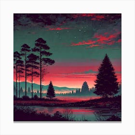 Sunset In The Woods 27 Canvas Print