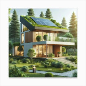 Green House In The Forest Canvas Print