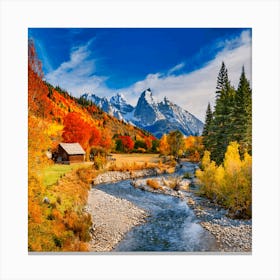 Autumn In The Grand Teton Mountains Canvas Print