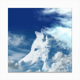 White Wolf In The Sky Canvas Print