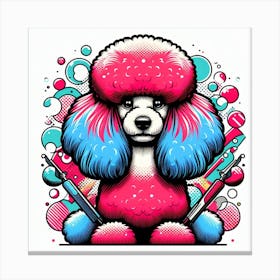 English groomed Poodle 1 Canvas Print