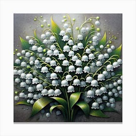 Pattern of lilies of the valley Canvas Print