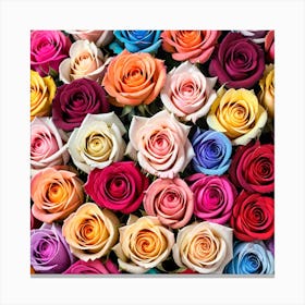 Colorful Roses Background 9 Canvas Print