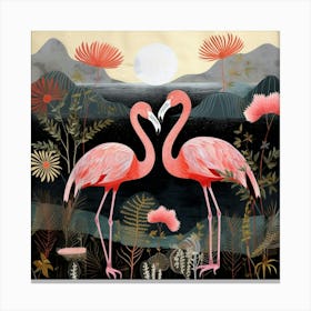 Bird In Nature Flamingo 4 Canvas Print