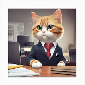 Cat In A Suit Canvas Print