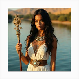 Flux Dev A Regal Female Figure Reminiscent Of An Ancient Egypt 3 Canvas Print