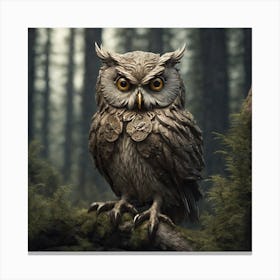 Owl In The Forest 121 Canvas Print