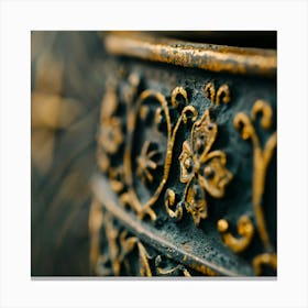 Gold Ornaments On A Pot Canvas Print