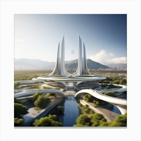 Futuristic City 296 Canvas Print