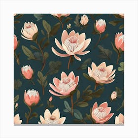 Flowers of Protea, Vector art 1 Canvas Print