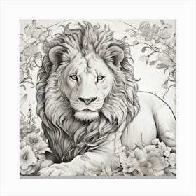 Lion In The Forest Canvas Print