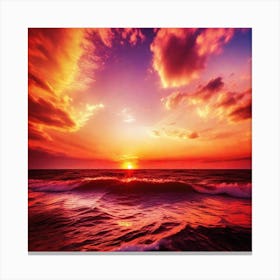 Sunset Over The Ocean 137 Canvas Print