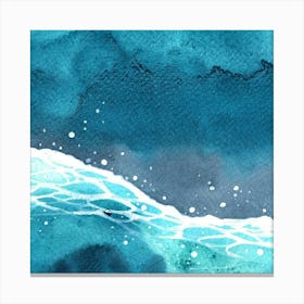 Watercolor Of Ocean Waves Canvas Print