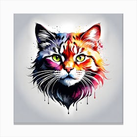 Colorful Cat 7 Canvas Print