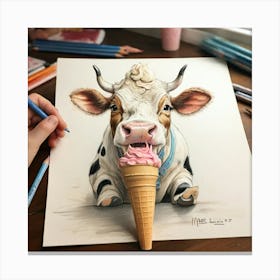 Ice Cream Cone Drawing 1 Canvas Print