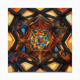 Octagonal Fractal Patternradiantbold Colours By Jacob Lawrence And Francis Picabia Perfect Comp (1) Canvas Print