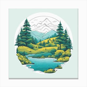 Landscape Illustration Canvas Print