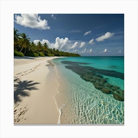 A Tropical Island With White Sandy Beaches, Turquoise Waters, And Lush Vegetation 2 Canvas Print