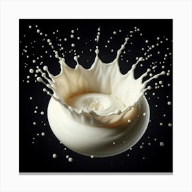 A Still Life of Milk in Motion Captured in a Single Frame, a testament to the Beauty of Nature's Simple Pleasures Canvas Print