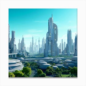 Futuristic Cityscape 2 Canvas Print