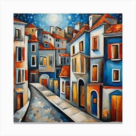 Italian City At Night Canvas Print