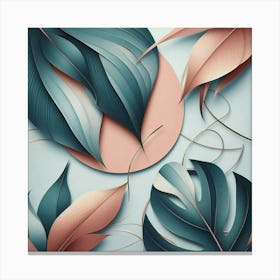 Aesthetic style, Abstraction with tropical leaf 1 Canvas Print