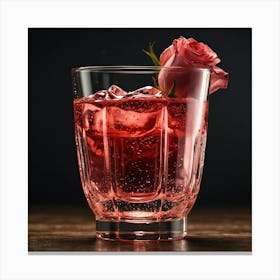 Cocktail With A Rose Canvas Print