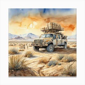 Truck In The Desert 15 Canvas Print