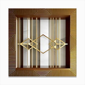 Gold Frame With Geometric Design Canvas Print