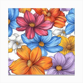 Seamless Floral Pattern 1 Canvas Print