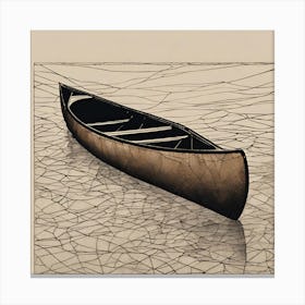 Vintage Abstract Canoe Canvas Print