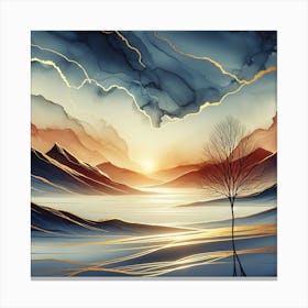 Sunset In The Mountains Canvas Print