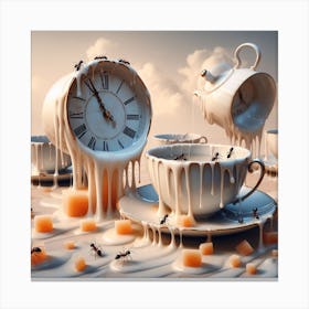 Inspired by Salvador Dalí's melting clocks and dreamscapes 1 Canvas Print
