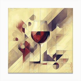 A Glass Of Red Wine Abstract Canvas Print