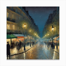 Boulevard Montmartre At Night 3 Canvas Print