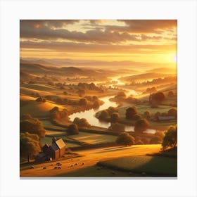 Sunset In The Countryside 1 Canvas Print