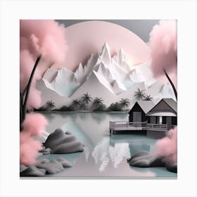 3D Paper Art Textured Landscape Canvas Print